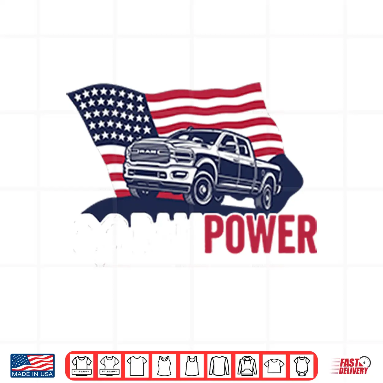 Ram Power Patriotic Truck Shirt Ram Power Patriotic Truck Shirt