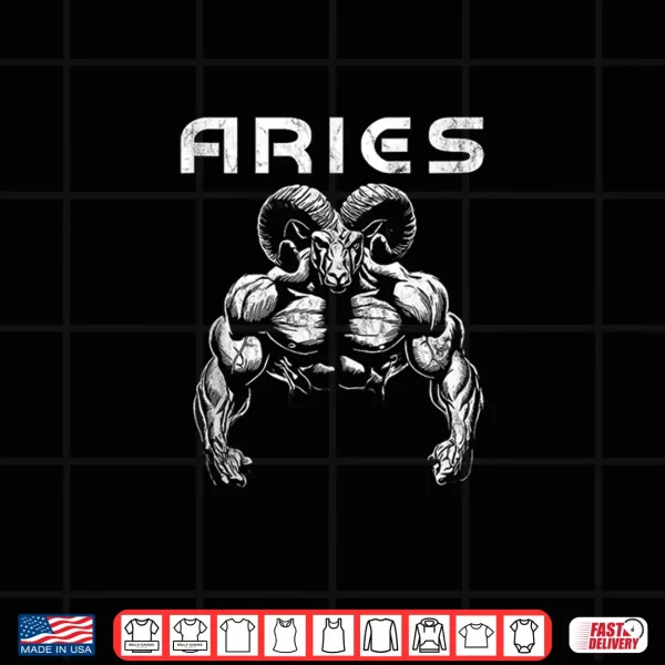 Ram With Muscles Aries Zodiac Workout Gym Shirt 4 Design Ram With Muscles Aries Zodiac Workout Gym Shirt