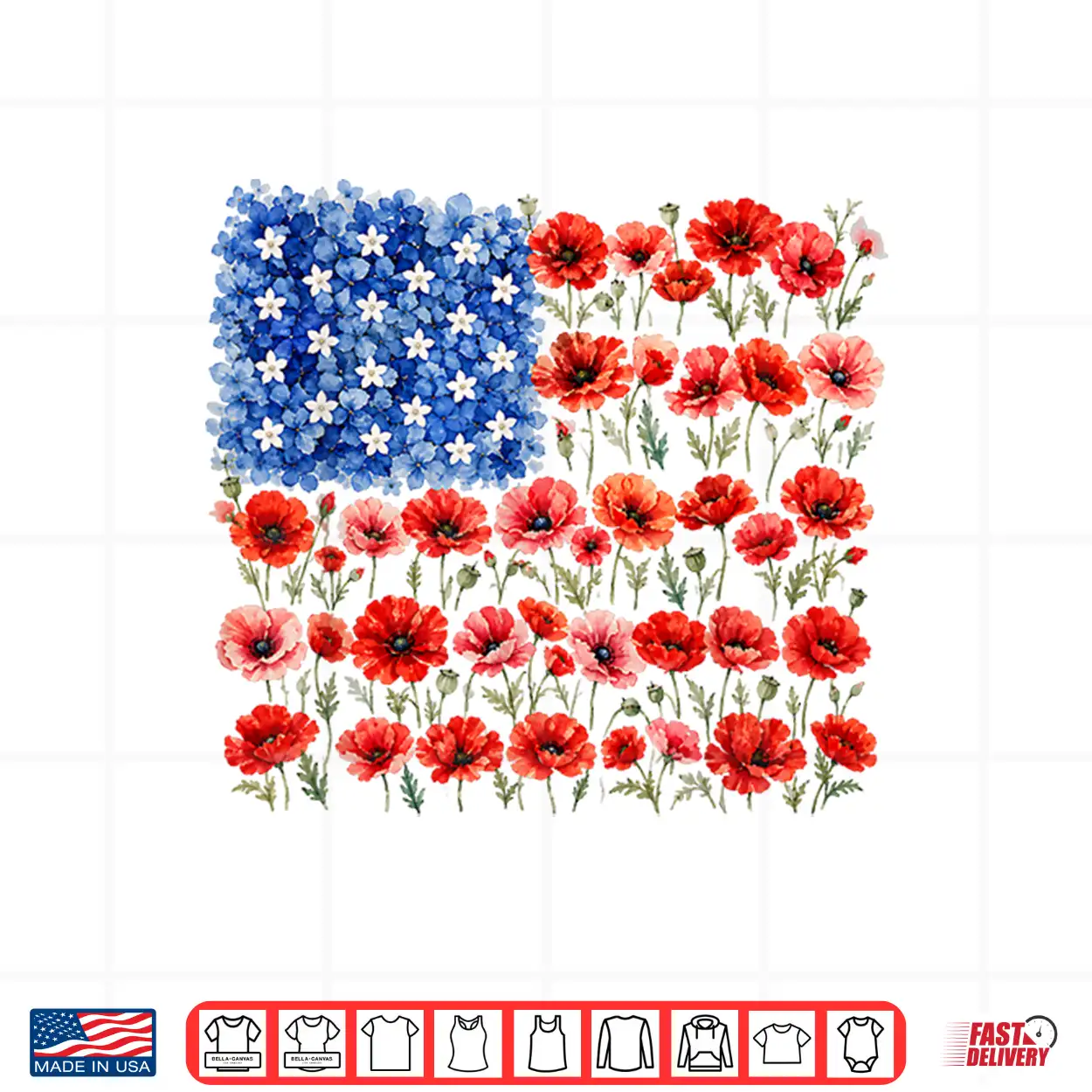 Red Poppy Flower American Flag Memorial Day Poppies Shirt Red Poppy Flower American Flag Memorial Day Poppies Shirt