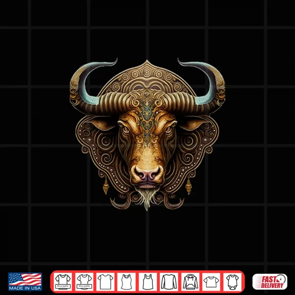 Design Taurus Astrology Sign Mandala Bull Zodiac Aesthetic Shirt