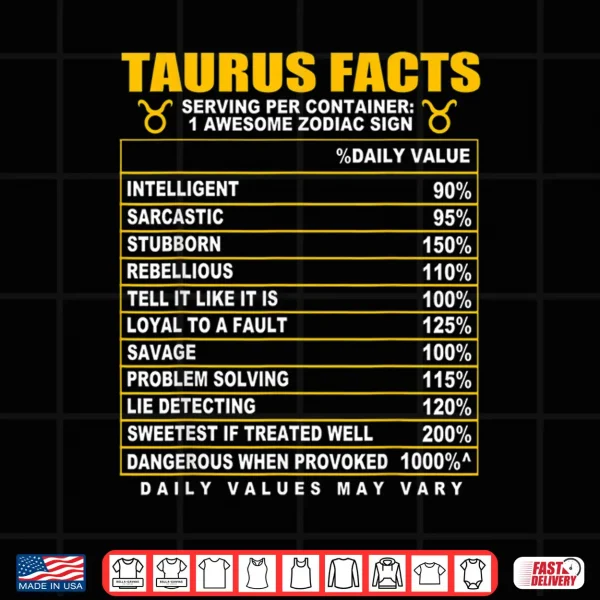 Design Taurus Facts Shirt