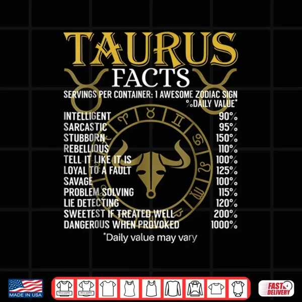 Taurus Facts Zodiac Sign Shirt 4 Design Taurus Facts Zodiac Sign Shirt
