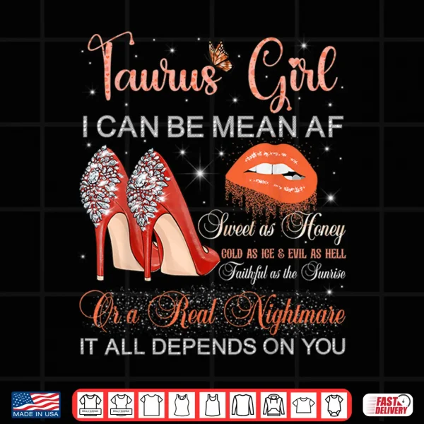 Taurus Girl Birthday High Heels Dripping Lips Butterfly Shirt 4 Design Taurus Girl Birthday High Heels Dripping Lips Butterfly Shirt