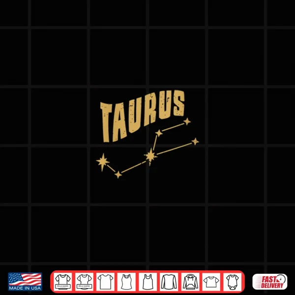 Taurus Golden Yellow Constellation Vintage Zodiac Sign Shirt 4 Design Taurus Golden Yellow Constellation Vintage Zodiac Sign Shirt