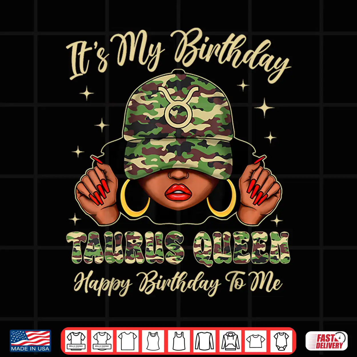 Taurus Queen Black Woman Camouflage Cap Zodiac Sign Shirt Taurus Queen Black Woman Camouflage Cap Zodiac Sign Shirt