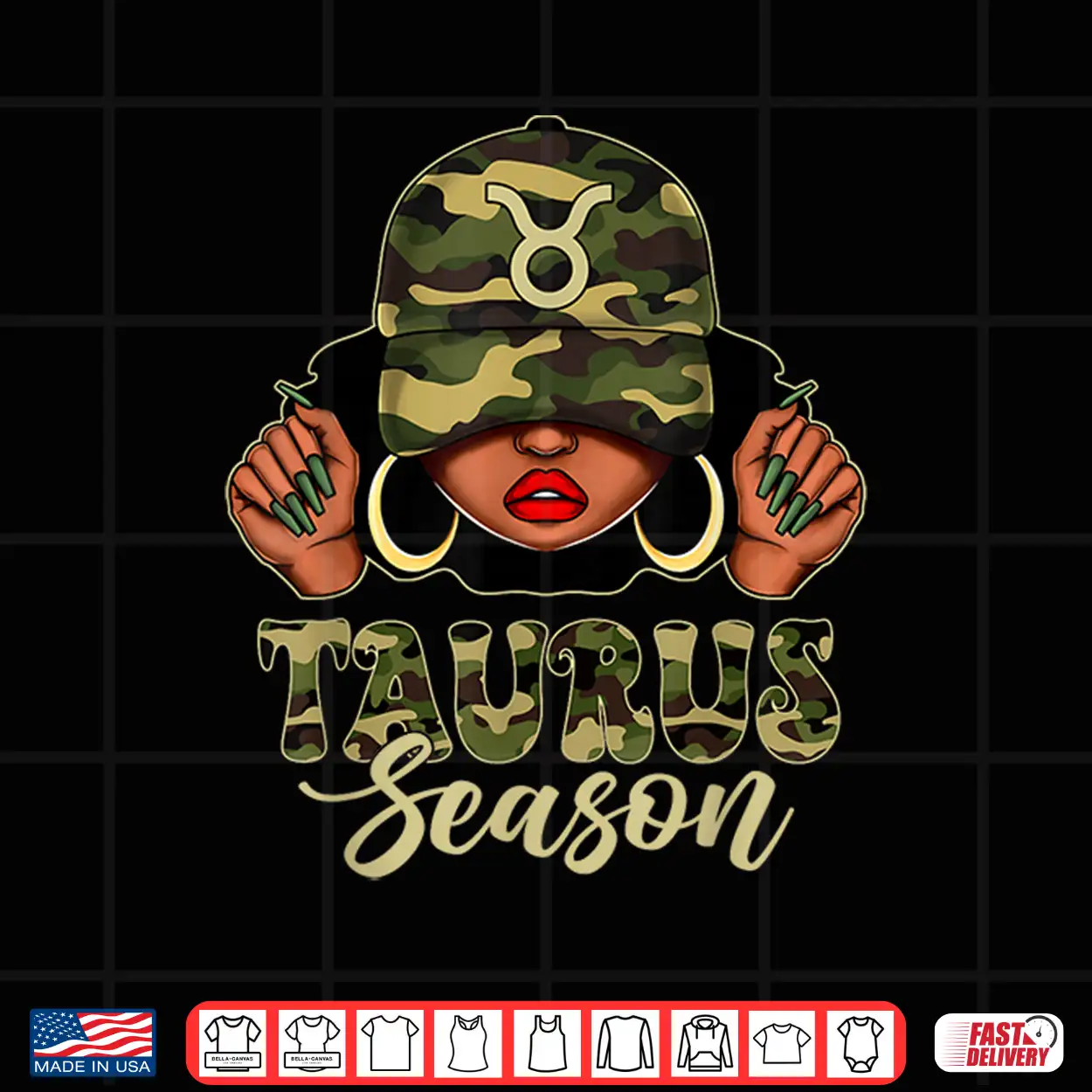Taurus Season Afro Black Culture Camo Cap Zodiac Sign Shirt Taurus Season Afro Black Culture Camo Cap Zodiac Sign Shirt