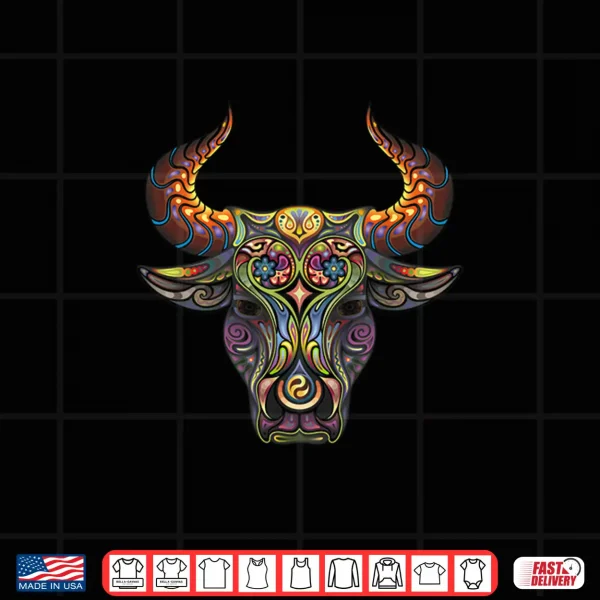 Taurus Shirt Zodiac Birthday Cow Bull Floral Farmer Tee Shirt 4 Design Taurus Shirt Zodiac Birthday Cow Bull Floral Farmer Tee