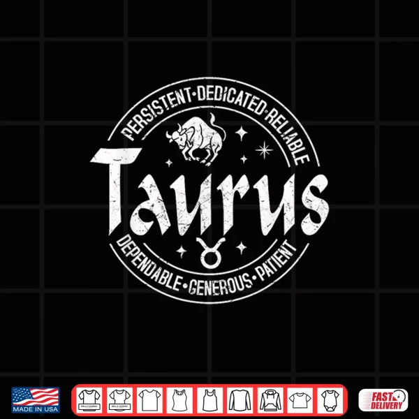 Design Taurus Virtues Vintage Style Zodiac Design Taurus Shirt