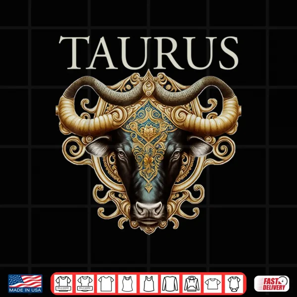 Design Taurus Zodiac Symbol Bull Celestial Astrology Shirt