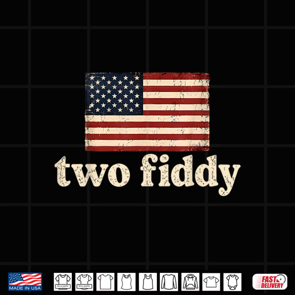 Design Two Fiddy 2 Fiddy American Flag USA 250th Anniversary Shirt