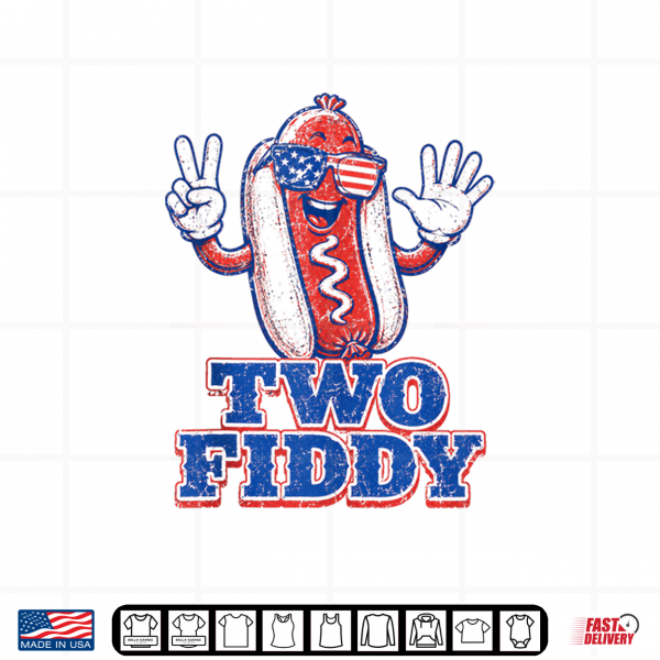 Design Two Fiddy 4th of July Patriotic Hot Dog Shirt