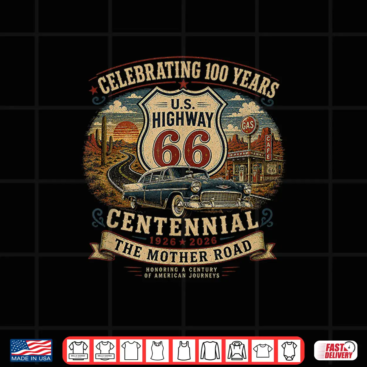 Vintage Highway 66 100 Year Centennial Anniversary Souvenir Shirt Vintage Highway 66 100 Year Centennial Anniversary Souvenir Shirt
