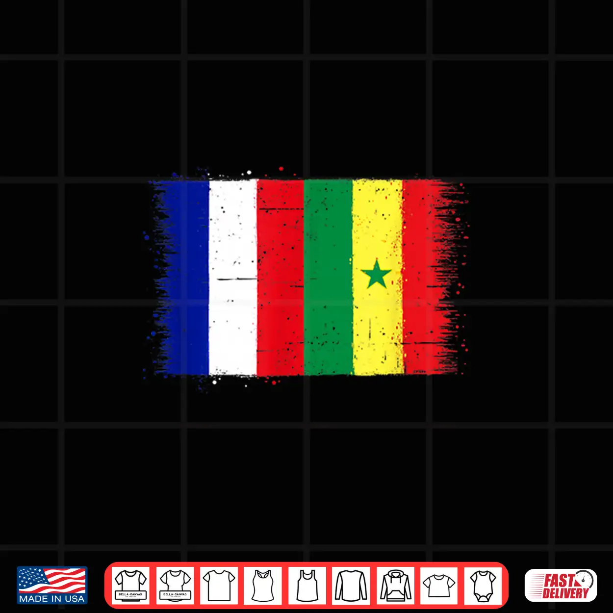 Vintage Senegal France Flag For Proud Senegalese French Fan Shirt Vintage Senegal France Flag For Proud Senegalese French Fan Shirt