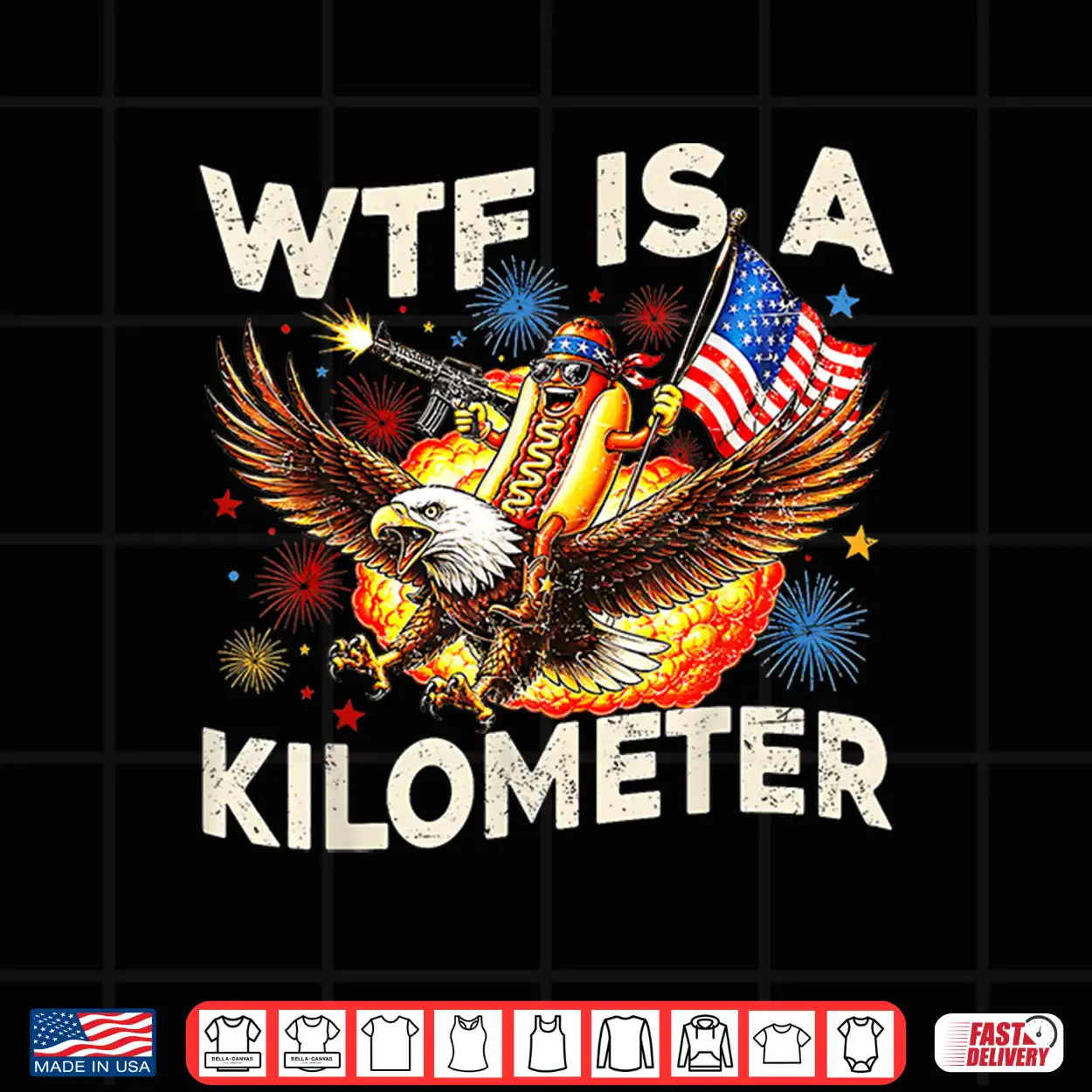 Wtf Is A Kilometer Funny Hot Dog Riding Eagle 4Th Of July Shirt Wtf Is A Kilometer Funny Hot Dog Riding Eagle 4Th Of July Shirt