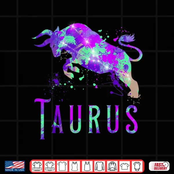 Design Watercolor Taurus Symbol Zodiac Sign Astrology Horoscope Shirt