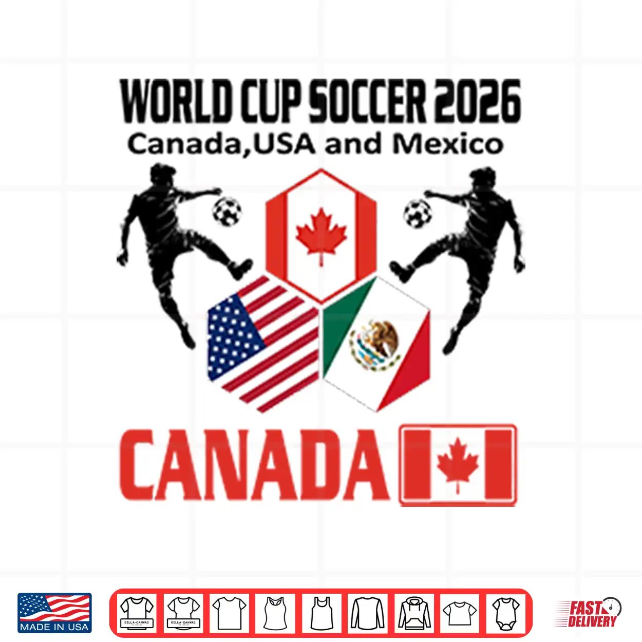 World Cup Soccer 2026 Canada Usa And Mexico Shirt World Cup Soccer 2026 Canada Usa And Mexico Shirt