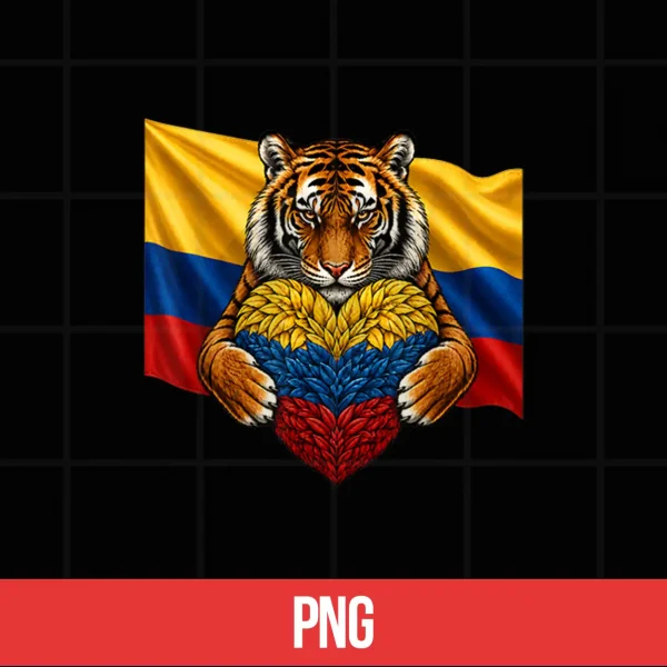 Digital Colombia Flag Tiger Heart Colombian Pride Patriotic Heritage Shirt