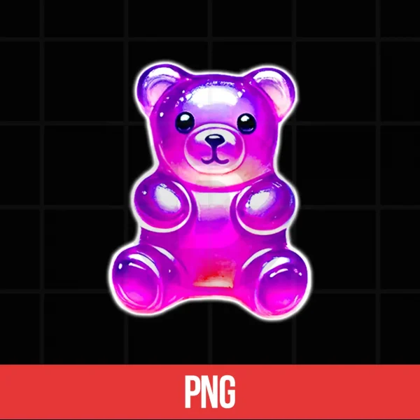 Digital Gummy Bear Candy Purple Shirt