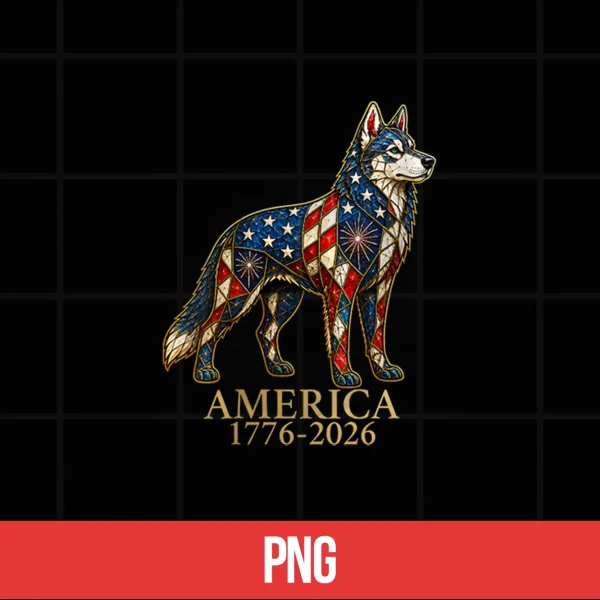Digital Siberian Husky Dog Mosaic America 1776 2026 4th of July Shirt