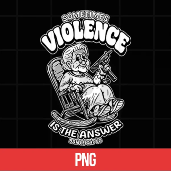 Sometimes Violence Is The Answer Funny Grandma With Gunshirt 5 Digital Sometimes Violence Is The Answer Funny Grandma With GunShirt
