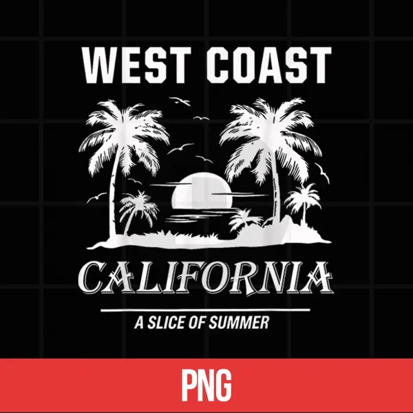 Digital Vintage West Coast California Beach Summer Graphic Shirt