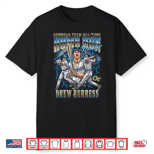 Georgia Tech All Time Home Run Leader Drew Burress Shirt