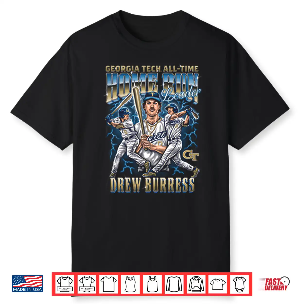 Georgia Tech All Time Home Run Leader Drew Burress Shirt Georgia Tech All Time Home Run Leader Drew Burress Shirt