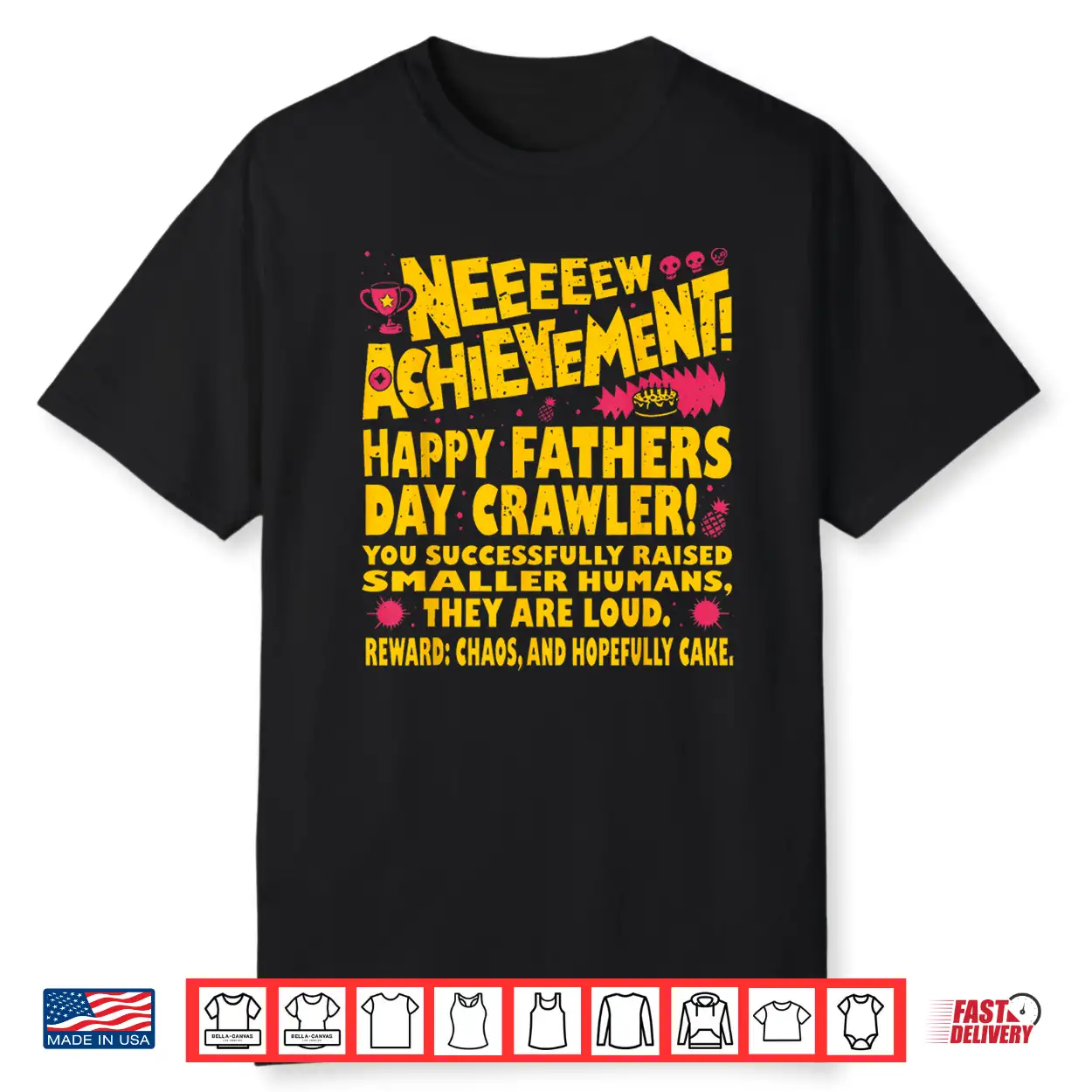 Happy Fathers Day Crawler New Achievement Gamer Dad Usa Shirt Happy Fathers Day Crawler New Achievement Gamer Dad Usa Shirt