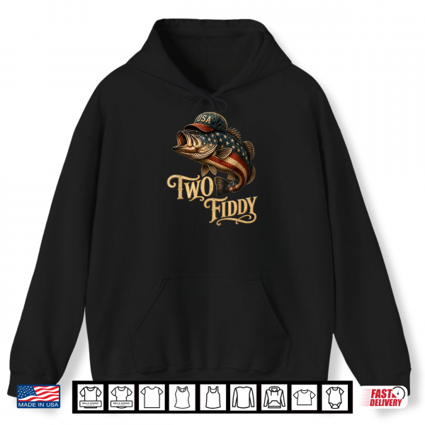 1776 2026 Bass Fishing Usa Flag 250Th Birthday Two Fiddy Shirt