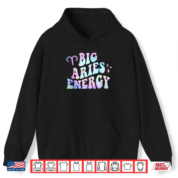 Aries Big Energy Retro Smile Flower Zodiac Birthday Shirt 1 Hoodie Aries Big Energy Retro Smile Flower Zodiac Birthday Shirt