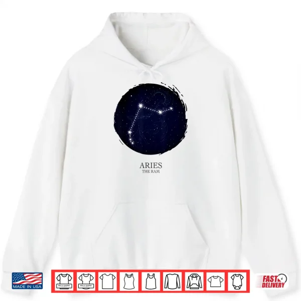 Hoodie Aries Constellation Of The Zodiac The Ram Star Astrology Shirt