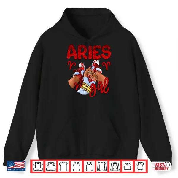 Aries Girl Birthday Women Sneakers Zodiac Sign Bday Shirt 1 Hoodie Aries Girl Birthday Women Sneakers Zodiac Sign Bday Shirt