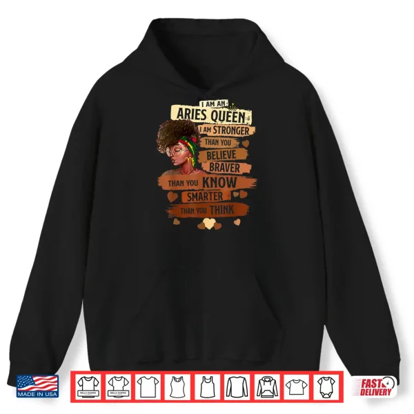 Hoodie Aries Queen Sweet As Candy Birthday Gift For Black Women Shirt