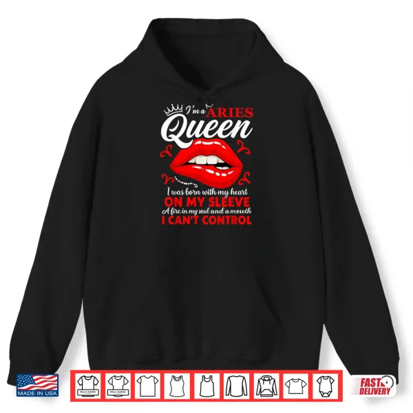 Aries Queen Zodiac Red Lip Birthday Graphic Men Women Shirt 1 Hoodie Aries Queen Zodiac Red Lip Birthday Graphic Men Women Shirt