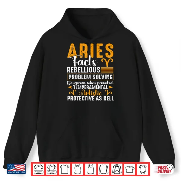 Aries Zodiac Facts Men Women Aries March April Birthday Shirt 1 Hoodie Aries Zodiac Facts Men Women Aries March April Birthday Shirt