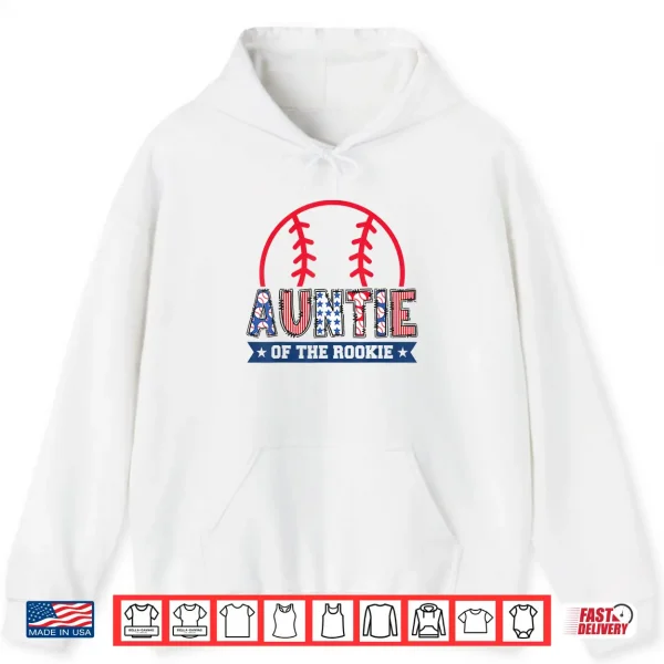 Hoodie Auntie of The Rookie 1st Baseball Birthday Boy Matching Shirt