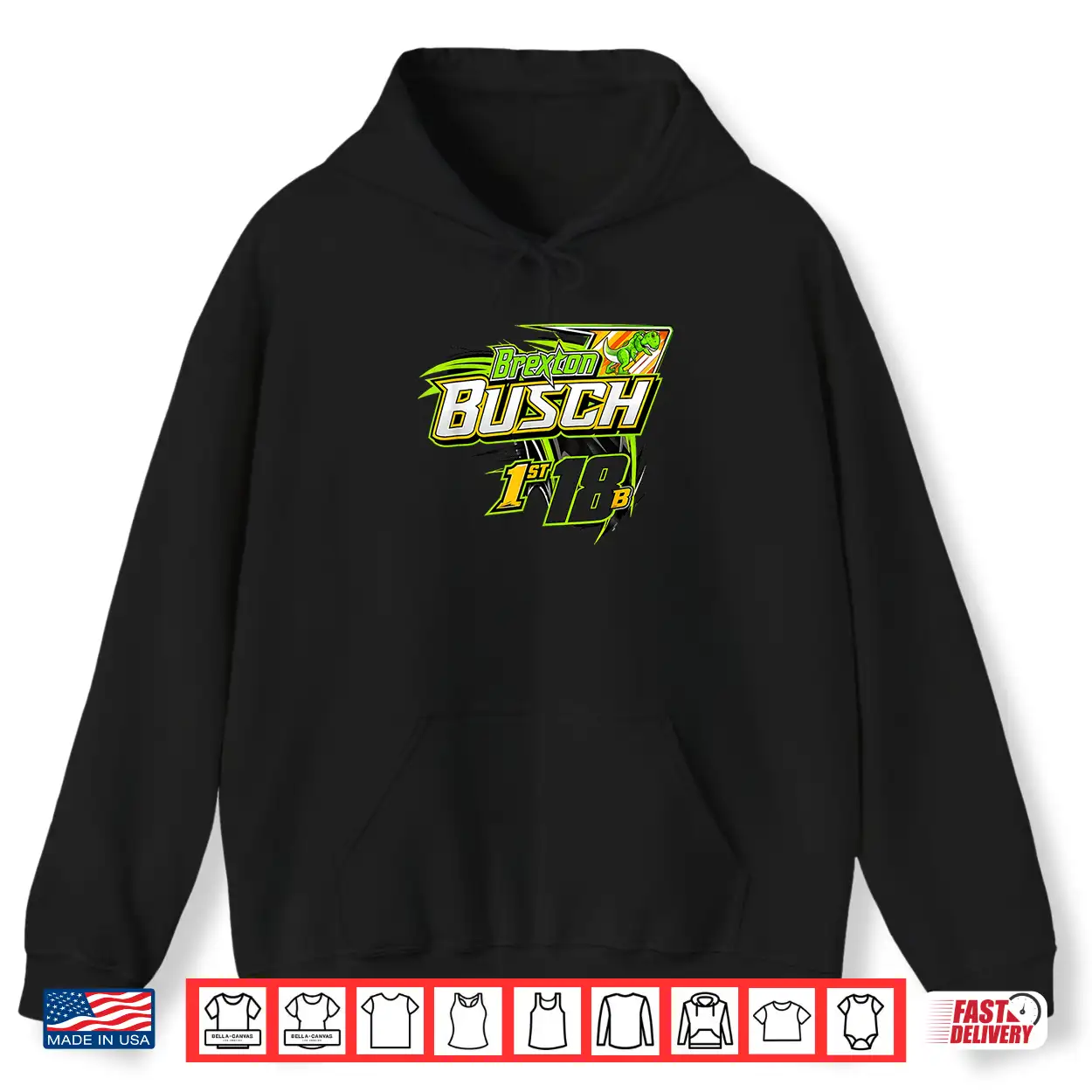 Brexton Busch 18B Racing Dinosaur Shirt Brexton Busch 18B Racing Dinosaur Shirt
