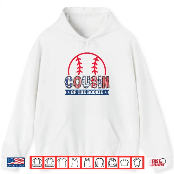 Hoodie Cousin of The Rookie 1st Baseball Birthday Boy Matching Shirt