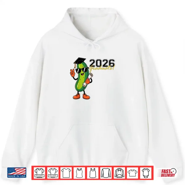Funny Pickle 2026 Graduation Cartoon Design T Shirt 1 Hoodie Funny Pickle 2026 Graduation Cartoon Design T Shirt