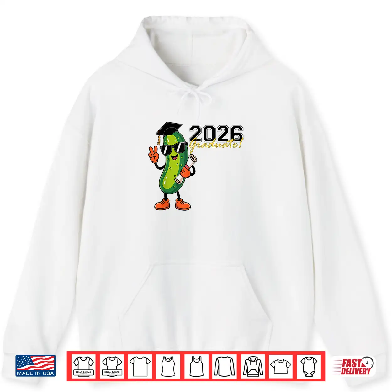 Funny Pickle 2026 Graduation Cartoon Design T Shirt Funny Pickle 2026 Graduation Cartoon Design T Shirt