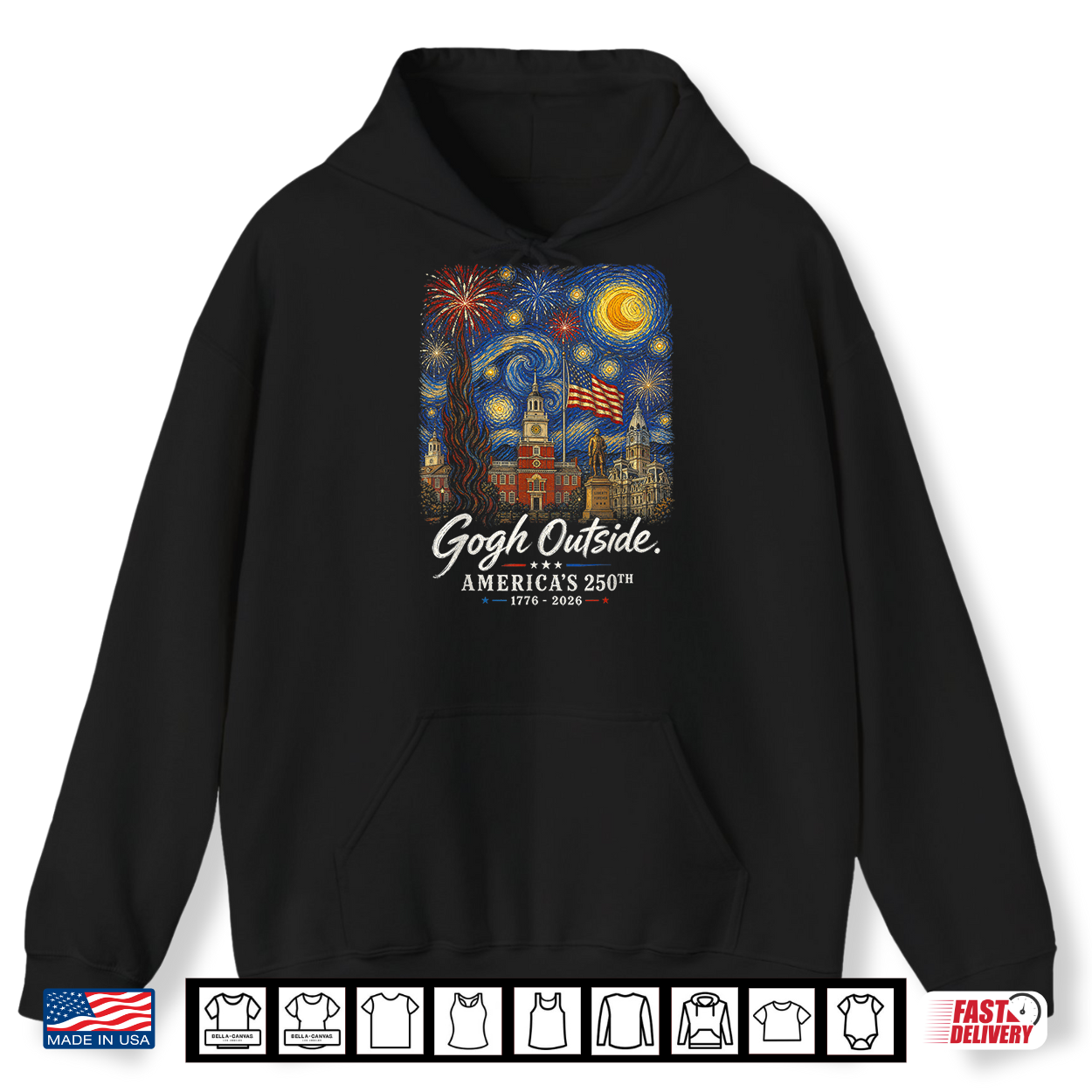 Gogh Outside 250Th Anniversary 1776 2026 Starry Night Usa Shirt Gogh Outside 250Th Anniversary 1776 2026 Starry Night Usa Shirt