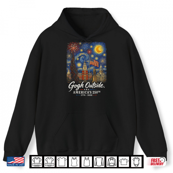 Gogh Outside 250Th Anniversary 1776 2026 Starry Night Usa Shirt