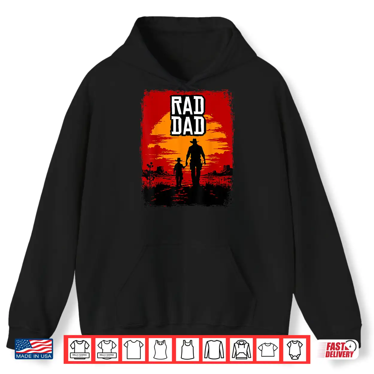 Rad Dad Father And Son Western Sunset Graphic Shirt Rad Dad Father And Son Western Sunset Graphic Shirt