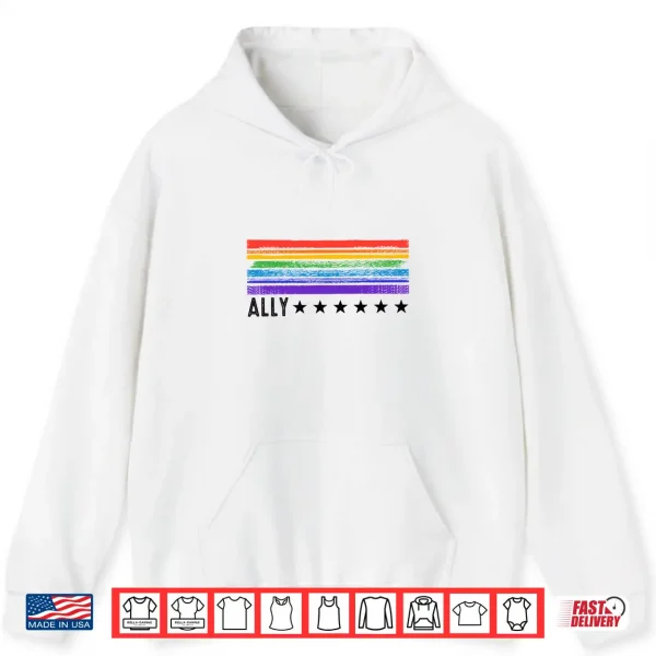 Retro Lgbtq Ally Pride Month Rainbow Stars Lgbt Flag Shirt 1 Hoodie Retro LGBTQ Ally Pride Month Rainbow Stars LGBT Flag Shirt