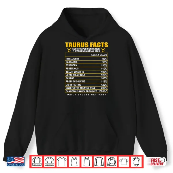 Hoodie Taurus Facts Shirt