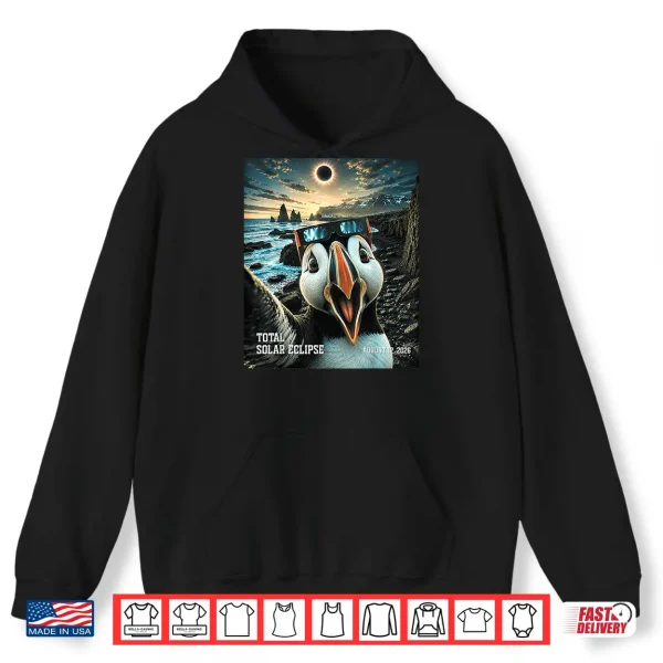 Hoodie Total Solar Eclipse Iceland Puffin Selfie August 12 2026 Shirt