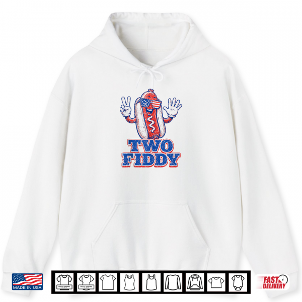 Two Fiddy 4Th Of July Patriotic Hot Dog Shirt