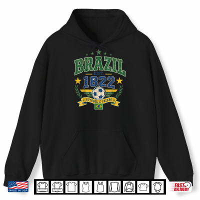 Hoodie Vintage Retro Faded Brazil Brasilian Men Women Kids Tee Shirt 1
