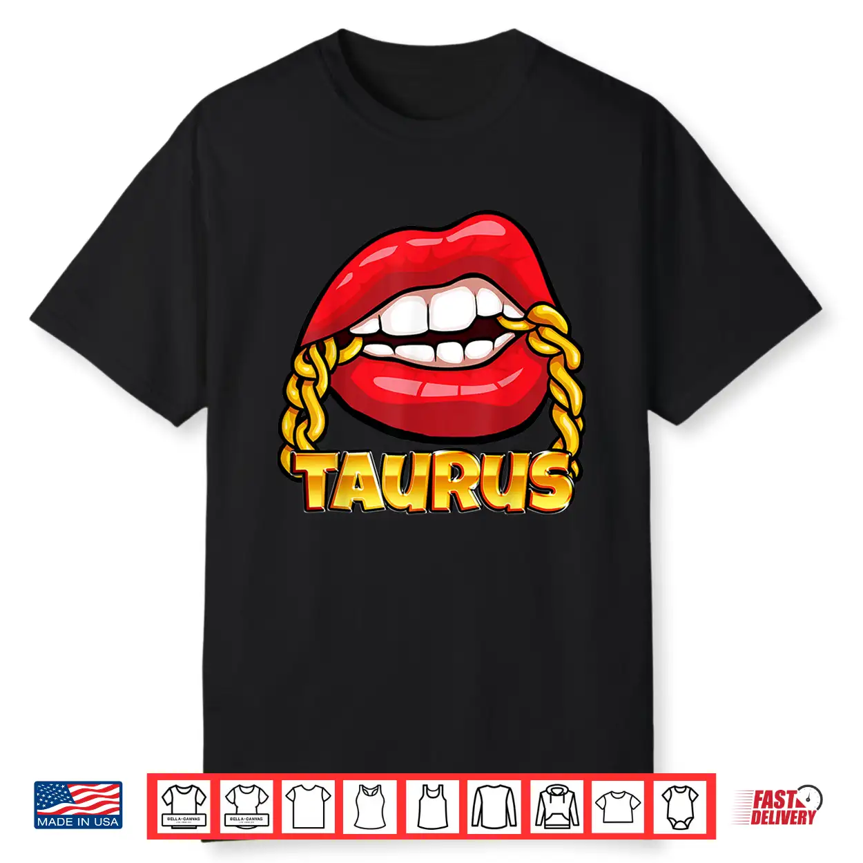 Juicy Lips Gold Chain Taurus Zodiac Sign Shirt Juicy Lips Gold Chain Taurus Zodiac Sign Shirt