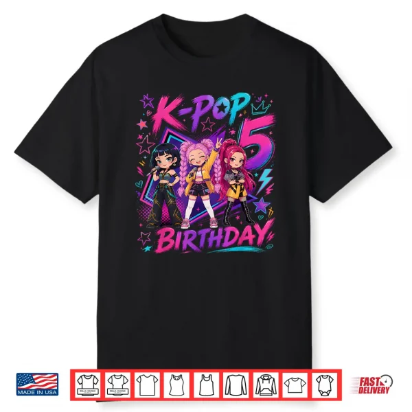 Kids It’S My 5Th K Pop Birthday Girl 5 Year Old K Pop Bday Shirt
